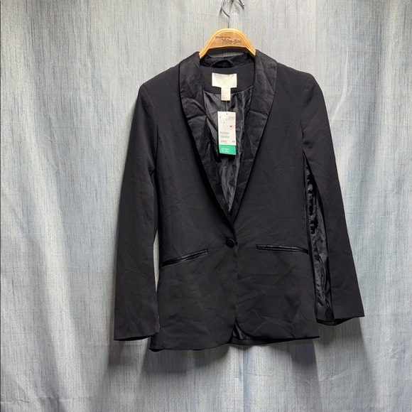 H&M Charcoal Blazer with open sleeves size 4 NWT - Picture 1 of 9